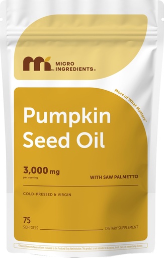 [BRSRGGA7OYHWAHT2] Micro Ingredients Pumpkin Seed Oil with Saw Palmetto, 75 Softgels | Cold Pressed, Pure Virgin Oil, Essential Fatty Acids, & Phytosterols | Natural Herbal Supplement | Non-GMO