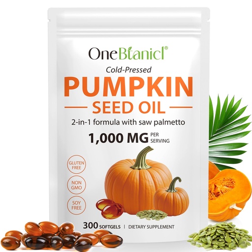 [BRSREEI2BF5RSA3X] WHLH & WELL-BEING Pumpkin Seed Oil Capsules, Pumpkin Seed Oil for Hair Growth, 1000mg Per Serving, 300 Count