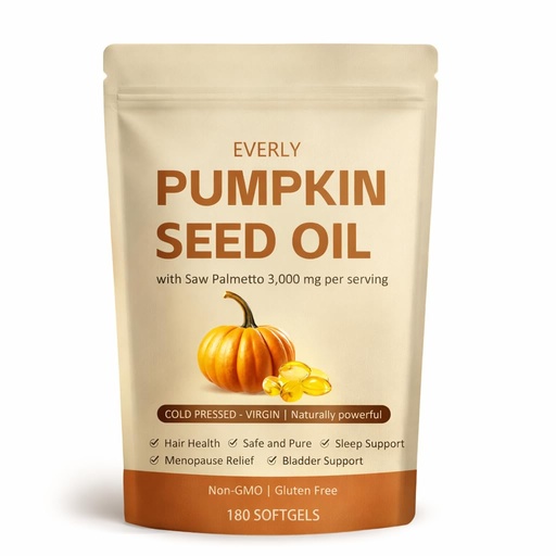 [BRSRGCT4AB4GG3I6] Everly Pumpkin Seed Oil with Saw Palmetto,Cold Pressed, Pure Virgin Oil,Essential Fatty Acids, & Phytosterols | Non-GMO,180 SOFTGELS