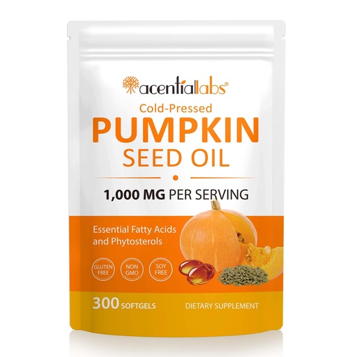 [BRSRE2YCBB4AOFLK] Pumpkin Seed Oil with Saw Palmetto Capsules Supplement for Women Men | Supports Hair, Urinary, Bladder & Prostate Health, 300 Softgels (1)