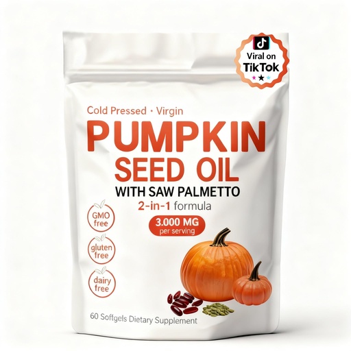 [BRSRGFANB4MGKFIY] Pumpkin Seed Oil Capsules | Pumpkin Seed Oil Softgels - Cold Pressed | Portable - - Gluten Free | Non-GMO - 1 Bag / 60 Softgels