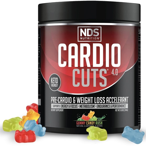 [BRSWYCA2DEHAEFL7] NDS Nutrition Cardio Cuts 4.0, 20 Servings (Pack of 1), Gummy Candy Rush