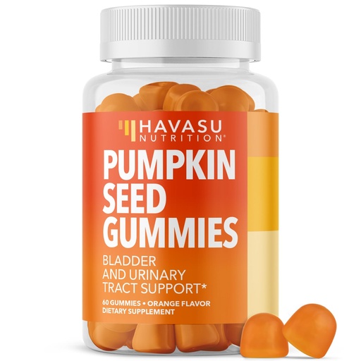 [BRSRECANBEPQM3D3] Pumpkin Seed Oil Gummies for Bladder and Urinary Tract Support - 200mg Pumpkin Seed Extract Per Serving - Vegan, Non-GMO, Gluten-Free - Sugar Free Pumpkin Seed Gummies - Orange Flavor, 30 Servings