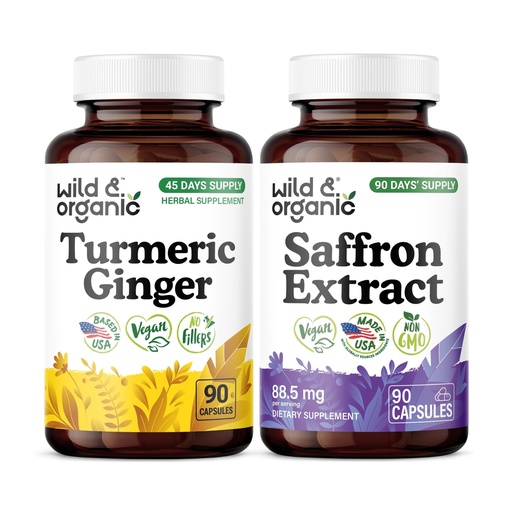 [BRSRGA3QAUJR63LD] Turmeric Ginger 90 Capsules & Saffron Extract 90 Capsules