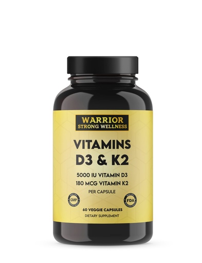 [BRSW2BTRBEMQOFA7] Vitamin D3 and K2 Supplement - 5000IU Vitamin D3 and 180MCG Vitamin K2 Supplement - Immune, Heart Health - 2 Month-Supply, 60 Veggie Capsules