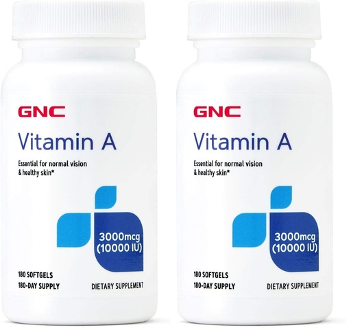 [BRSREAD7OR5REFD3] GNC Vitamin A 3000mcg Supplement, Supports Normal Vision and Healthy Skin, 180 Servings (Pack of 2)