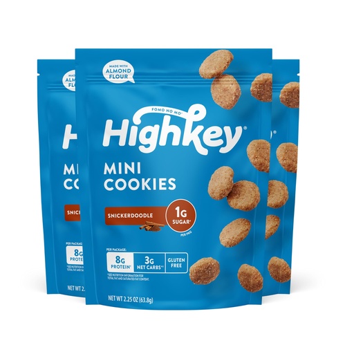 [BRSWGGIRDMBWEELO] HighKey Low Carb Snickerdoodle Cookie - Keto Snacks Diabetic Desserts Diet Friendly Food Gluten Free Zero Carbs Treat Cinnamon Sweets Healthy Snack Foods Almond Flour Sugar Free Cookies 3Pack