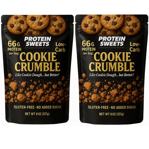 [BRSRACT7OEIAGHY6] High Protein Cookie – Peanut Butter Chocolate Chip Crumble, 66g Protein per Bag, Keto, Low Carb, No Sugar Added, Gluten-Free, 2 Pack – PROTEIN SWEETS