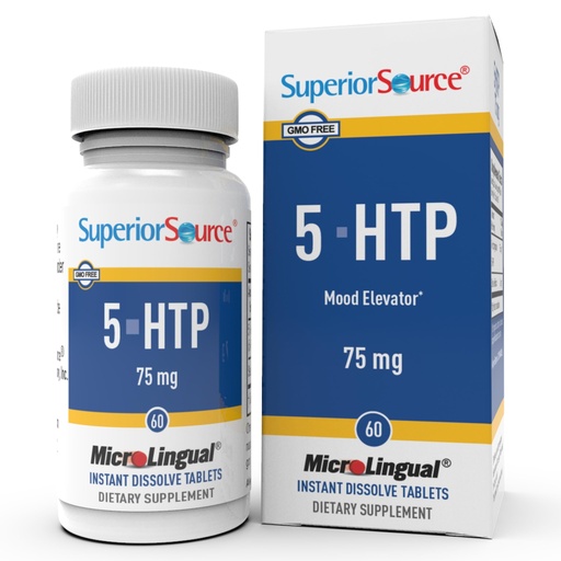 [BRSWIYITPN7WODTE] Superior Source 5-HTP 75 mg - Natural Supplement Aids Restful Sleep & Neurotransmitter Functions - Brain Health & Function Support - 5-Hydroxytryptophan Supplement - 60 Instant Dissolve Tablets