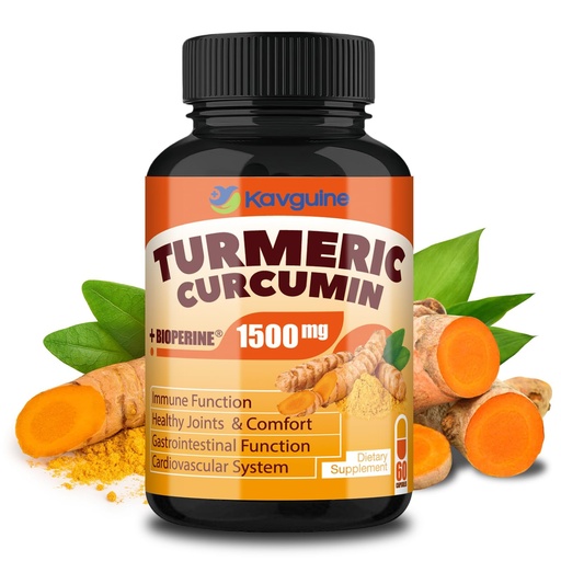 [BRSRAA3RB4AQKYIV] Turmeric Curcumin Supplement with Black Pepper – 1650mg Organic Turmeric Capsules, 95% Curcuminoids, Turmeric for Joint Support, Anti Inflammatory Supplement for Men & Women, 60 Veggie Capsules