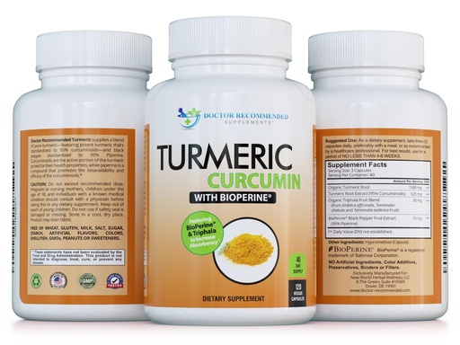 [BRSROCY3A4CBEALU] Turmeric Curcumin - 2250mg/d - Veggie Caps - 95% Curcuminoids with Black Pepper Extract (Bioperine) - 750mg Capsules - 100% Organic - Most Powerful Turmeric Supplement with Triphala (120 Count)