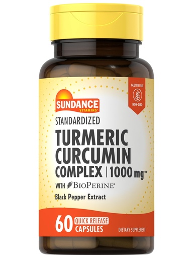 [BRSROA34BF4AAHQY] Sundance Turmeric Curcumin Complex | 60 Capsules | with BioPerine | Non-GMO and Gluten Free Supplement