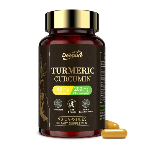 [BRSREHQRAACRO2QZ] Turmeric Curcumin with Black Pepper: Organic Joint Supplement Capsules with 95% Curcuminoids Enhanced by Piperine for Women Supporting Daily Mobility Yoga Active Lifestyles