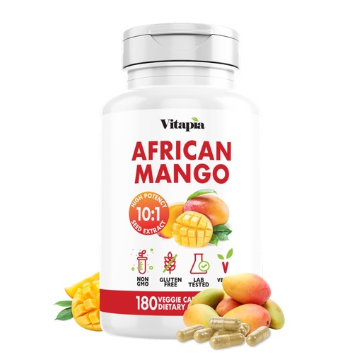 [BRSROBQLBB7RUHTA] African Mango Capsules for Immune System, Metabolism, and Nutritional Wellness Support - Pure 10:1 Irvingia Gabonensis Extract - 180 Veggie Capsules Non-GMO, Gluten-Free, Vegan-Friendly