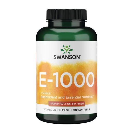 [BRSWGEL4AB5QGDL5] Swanson Vitamin E - Natural Vitamin Supplement Promoting Cardiovascular Health - Natural Formula Delivering Essential D-Alpha Tocopherols - (100 Softgels, 1000 IU Each)