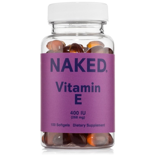 [BRSREBALOEMRGE3X] Naked Vitamin E 400 IU – Natural Vitamin E Supplement with Mixed Tocopherols for Antioxidant Support and Skin Health – 100 Softgels