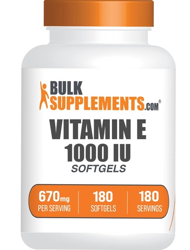 [BRSROGT5OYAWOCLG] BulkSupplements.com Vitamin E 1000 IU Softgels - Vitamin E Supplement, Essential Antioxidant Support - Gluten Free, 1 Softgel per Serving, 180 Count (Pack of 1)
