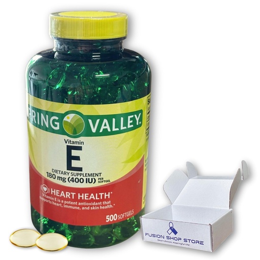 [BRSRAHQRDENQOHQ2] Vitamin E 400 iu 180mg softgels 500 ct, Hair Skin and Nails Vitamin (Pack of 1), Boxed by Fusion Shop Store