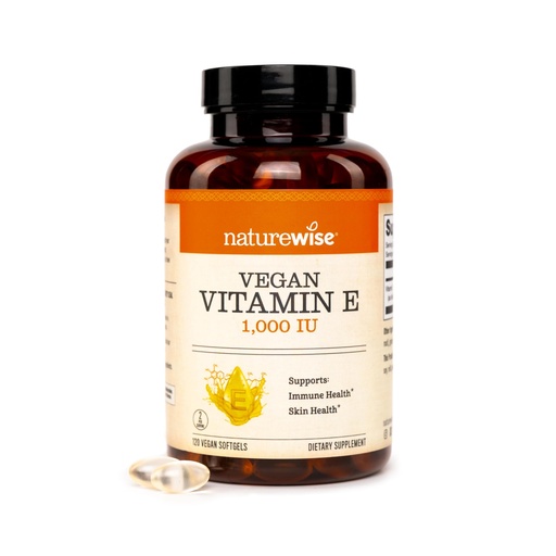 [BRSRAAIQOUPRMGY7] NatureWise Vitamin E 1000 IU Softgels (450mg dL-Alpha) - Vegan, Gluten-Free, Soy-Free, Non-GMO Antioxidant Dietary Supplement for Skin, Heart, Eye, and Immune Health Support - 60-Day Supply, 120 Count