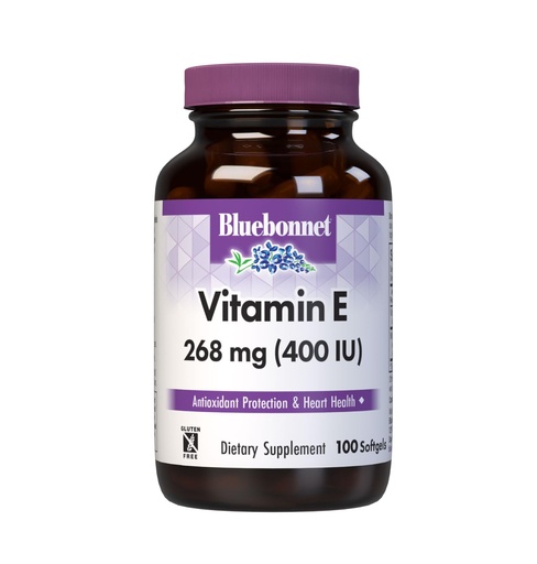 [BRSWIYT7BIABGFT6] Bluebonnet Nutrition Vitamin E 400 IU (268 mg) Mixed Tocopherols Softgels, Free Radical Portection & Cardiovascular Support, Gluten-Free, Dairy-Free, Softgels, Servings, 100 Count