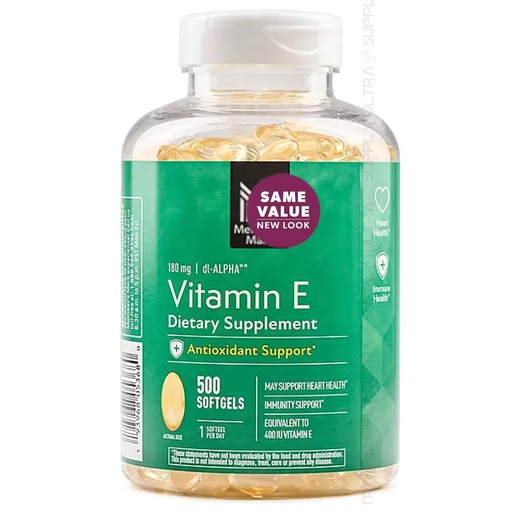 [BRSRACA5O4PWKCQ7] Members Mark Vitamin E (500 Count.) Softgels, 180 mg (400 IU) | Antioxidant Support for Heart & Immune Health, Gluten-Free