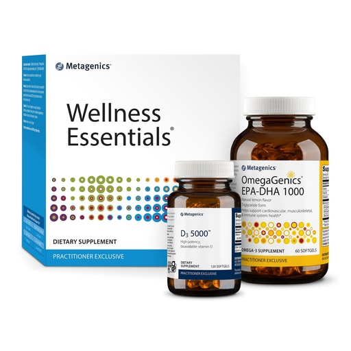 [BRSROAD7BAFQM2A2] Metagenics Wellness Essentials - 30 Count, OmegaGenics EPA-DHA 1000-60 Softgels, and D3 5000-120 Softgels