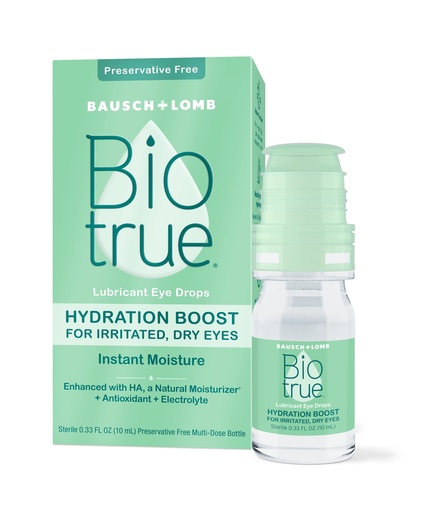 [BRSW2ZYRAB7G2CYZ] Biotrue Hydration Boost, Preservative-Free Eye Drops for Dry Eyes, Instantly Moisturizes, Rehydrates, Contact Lens Friendly, Refresh & Relieve Eye Irritation, 0.33 FL Oz (Pack of 1)