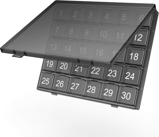 [BRSWYAYDOZ4AAA33] Monthly Pill Organizer Once a Day - 30 Day Pill Organizer Box - Squeeze to Open - Large Compartments Portable Case for Travel, Month Pill Cases Medicine Organizer for Vitamin (Black)