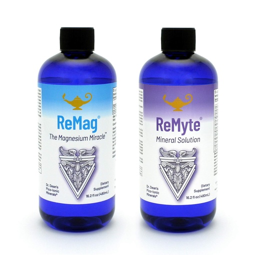 [BRSWYFT3A4BAKHT4] RnA ReSet ReMag & ReMyte – Magnesium & Multi-Mineral Liquid Supplement Bundle, 16.2 Fl Oz Each (2-Pack) NSF Certified