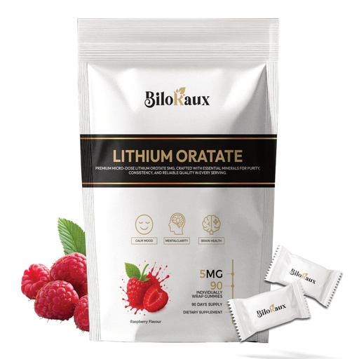 [BRSREBARC4AQIALL] Lithium Orotate 5mg Gummies – Premium Microdose Lithium Supplement for Calm Balance & Focus – Natural Raspberry Flavour – 90 Vegan Gummies – Non-GMO, Third-Party Tested