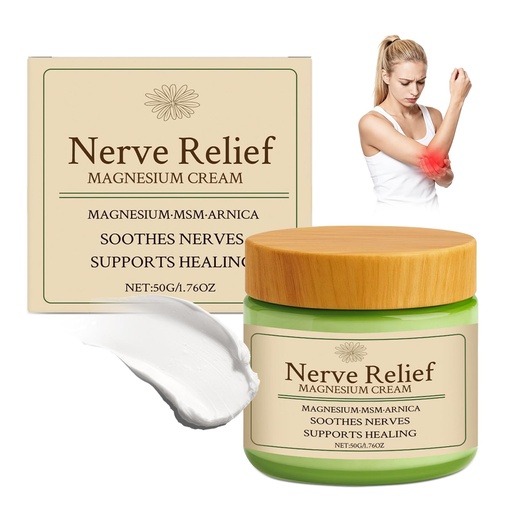 [BRSRGAA7OUNAMADO] Nerve Relief Magnesium Cream with MSM & Arnica, Soothes Nerves & Daily Soothing Support