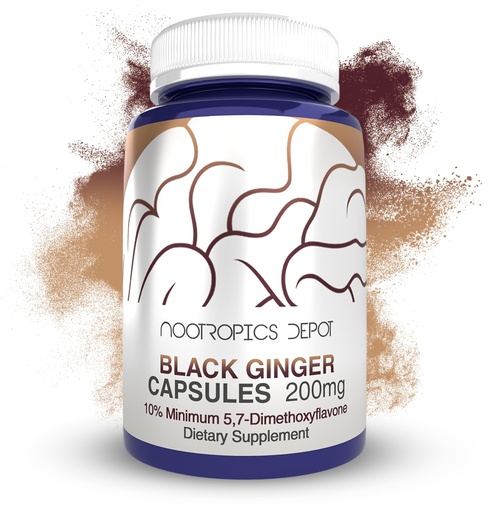 [BRSRA2YCDMNR6AYU] Nootropics Depot Black Ginger Extract Capsules | 10% 5,7-dimethoxyflavone | 60 Count