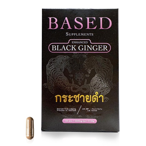 [BRSRABD4PMBQY3DK] Based Supplements Black Ginger - Premium Thai Root Extract with 16% Methoxyflavones & 11% DMF - Traditional Asian Herb for Energy & Performance Support (300mg, 30 Capsules)