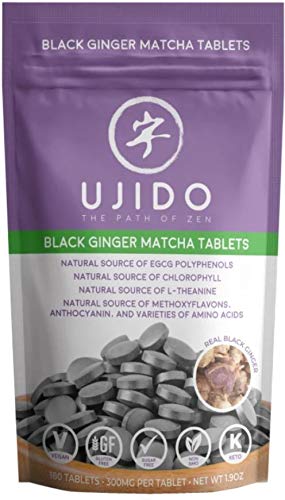 [BRSWY2QCCEIQG33X] Ujido Black Ginger Matcha Tablets, 180 Tablets – Japanese Matcha Powder – Thai Black Ginger – Hand-Picked Green Tea Leaf Powder – Antioxidant Superfood – Natural Caffeine, Chlorophyll, & EGCG