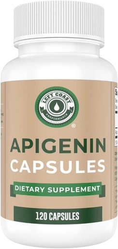 [BRSRMZ33BAMWMDYZ] Left Coast Performance Apigenin Supplement 50mg Capsules - 4 Month Supply - Powerful Flavonoid for Improved Sleep, Relaxation and Stress