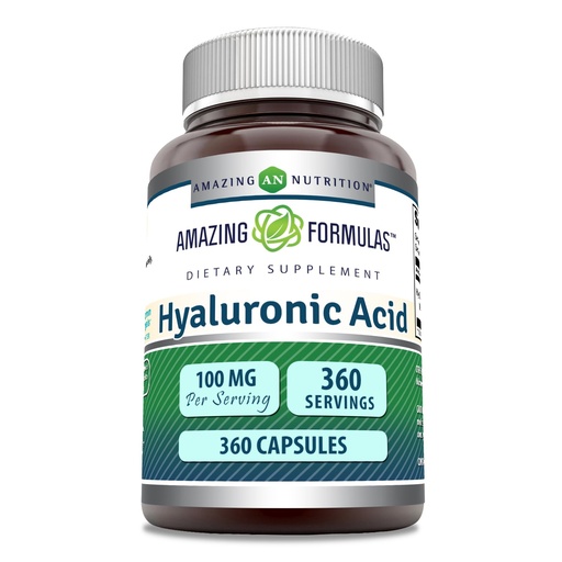 [BRSROAICCFYWGCT3] Amazing Formulas Hyaluronic Acid 100 Mg Supplement | Capsules | Non-GMO | Gluten-Free | Made in USA (1 Pack, 360 Count)