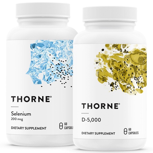 [BRSRAYLRAQPBSCDU] THORNE - Antioxidant & Wellness Bundle - Selenium & Vitamin D-5000 - Supports Thyroid Health & Immune Function - 60 Servings