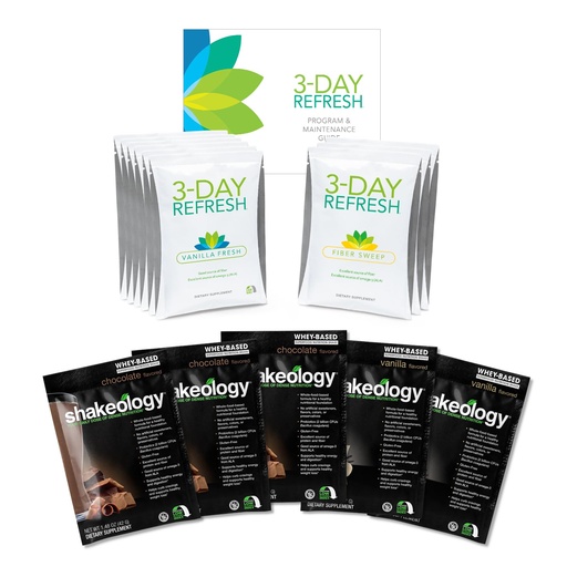 [BRSRABAOCMDQK3QZ] BODi 3-Day Refresh & Shakeology Whey Sampler Pack Bundle - Vanilla Protein Shakes, Fiber Sweep, Superfood Protein with Adaptogens & Probiotics for Digestion, Healthy Weight Loss & Vitality Boost
