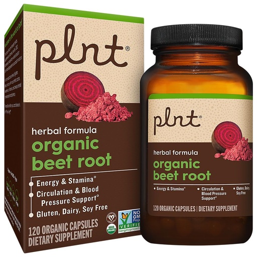 [BRSRAAYQCV5WYGTX] plnt Organic Beet Root a Circulation & Blood Pressure Support a 1,000 MG (120 Capsules)