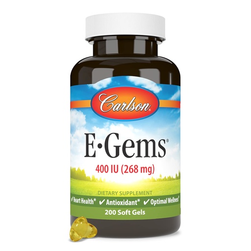[BRSWIYILOAMWA2Y7] Carlson - E-Gems, 400 IU, Heart Health & Optimal Wellness, Antioxidant, 200 soft gels