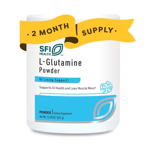 [BRSWECQQOEFAYHI6] Klaire Labs SFI Health L Glutamine Powder - 5000mg Free-Form & Hypoallergenic Amino Acid - Supports Muscle Recovery, Immune Support and GI Health - Non Dairy & Gluten Free (351 G / 60 Servings)