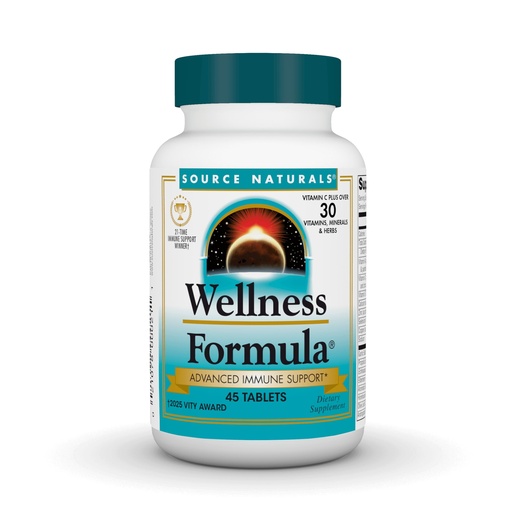 [BRSWIYT3DIHRU3A3] Source Naturals Wellness Formula, Advanced Immune Support - 45 Tablets | Bio-Aligned Vitamins & Herbal Defense with Vitamin C Plus 30 other Vitamins, Minerals & Herbs for Immune System Support