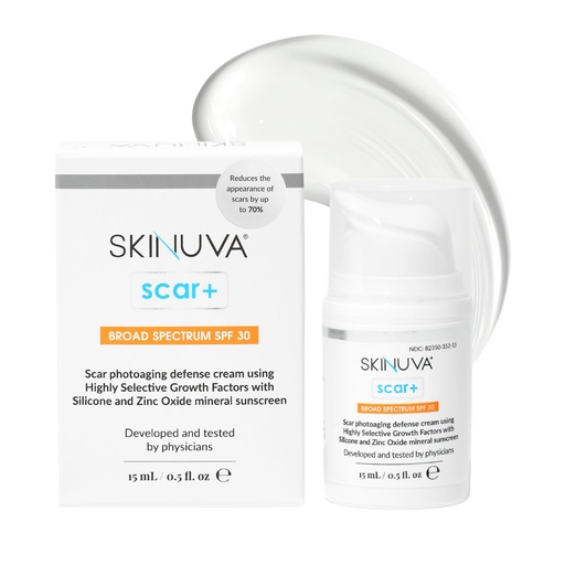 [BRSRMAAHCUORA3TZ] Skinuva® Scar+ Cream with SPF 30 for Face & Body - Old & New Scar Treatment for Surgery, Burns & Other Skin Trauma (0.5 oz)