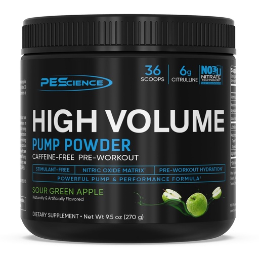 [BRSWYYIPOYCGEE3Z] PEScience High Volume Stim-Free Pre Workout, Nitric Oxide Booster with L-Citrulline & L-Arginine Nitrate, Non-Stim Preworkout for Men and Women - 36 Scoops, Sour Green Apple