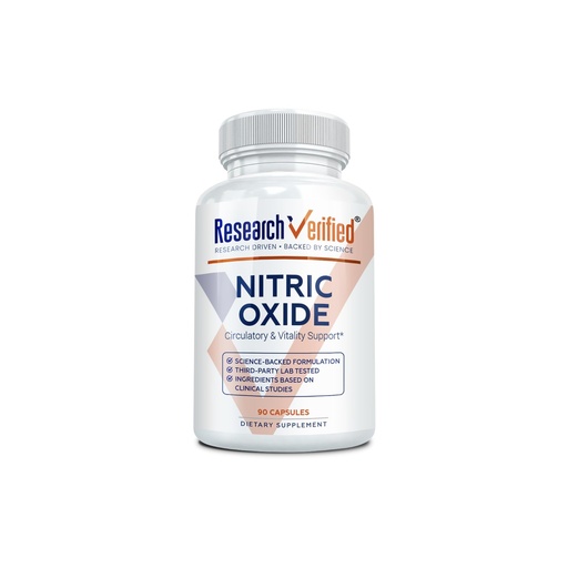 [BRSWKH36DIGRQAY3] Research Verified Nitric Oxide - with L-Arginine and L-Citrulline - 90 Count - 1 Bottle