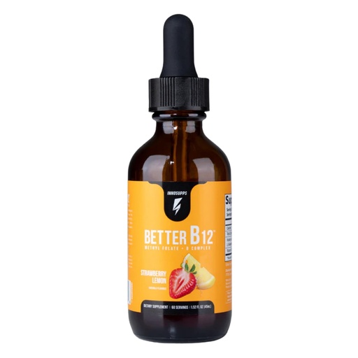 [BRSW2CY7B4PAACLP] InnoSupps Better B12 Liquid Drops - Folate and B12 Methylcobalamin Supplement - Promotes Energy Production, Memory & Focus, Metabolism Booster - Health & Wellness Supplement (60 Servings, Unflavored)