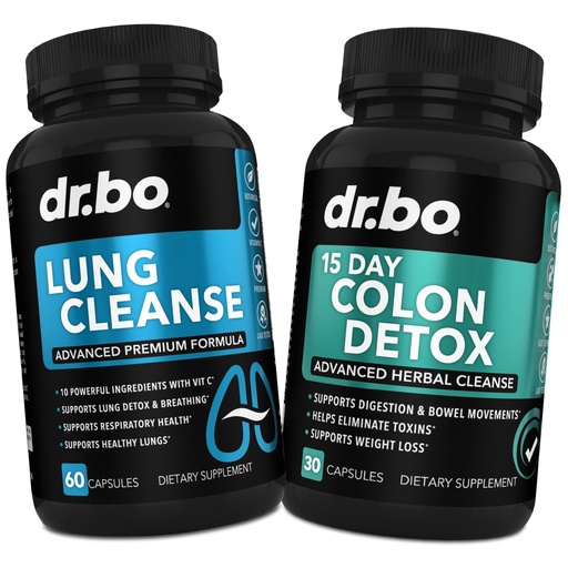 [BRSROZD6AV6GK2YV] DR. BO Lung Cleanse & Colon Detox - Herbal Formulas to Support Respiratory Health & Bowel Movements