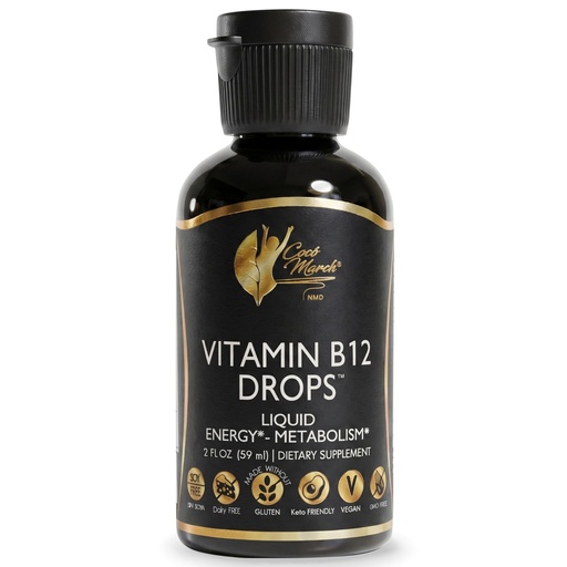 [BRSRACT2CIBRQGTD] Cocó March N.M.D Liquid Vitamin B12 Drops with B1, B2, B6, B12 & Vitamin C – Energy, Metabolism & Immune Support – Vitamins for Women & Men – Vegan, Gluten Free, Soy & Dairy Free – 2 Fl Oz (59 mL)