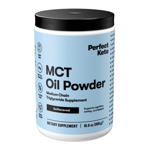 [BRSWEBA7BECQOA37] Perfect Keto 7g MCT Oil Powder, Medium Chain Triglycerides Supplement, Non Dairy Coffee Creamer for Keto Diet, Ketogenic MCT Oil Mix for Coffee, Smoothie, Protein Shakes, Tea, Unflavored, 30 Servings