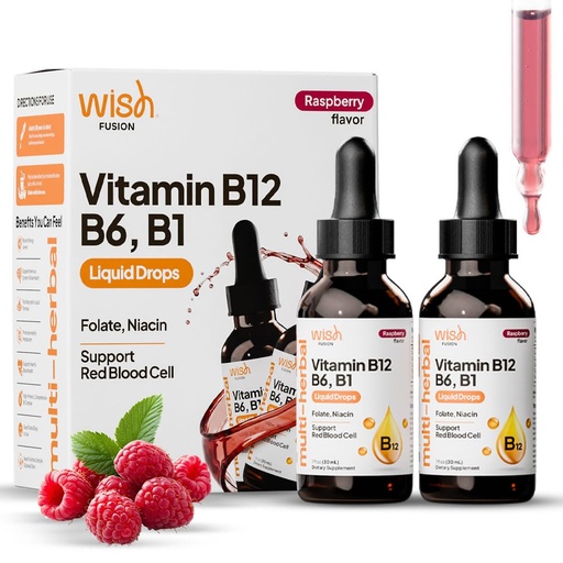 [BRSRGFQEAF7AAH3O] Vitamin B12 Liquid Drops 5000mcg, Liquid B12 Sublingual Drops & B12 Methylcobalamin for Women & Men Vitamin B Complex Energy Boost, Focus & Mood, Brain Health Support, 30ml x 2 Pack